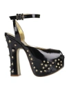 Vivienne Westwood Woman Sandals Black Size 8 Calfskin In Black