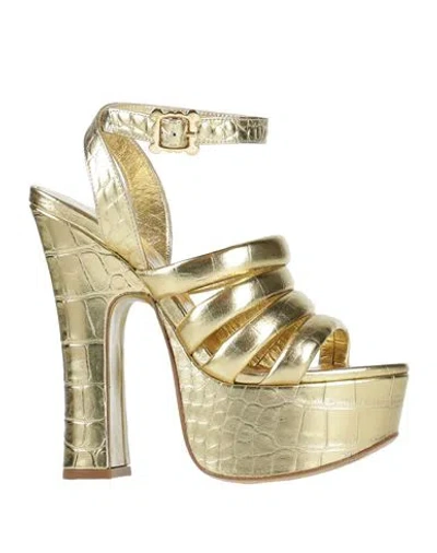 Vivienne Westwood Woman Sandals Gold Size 8 Leather
