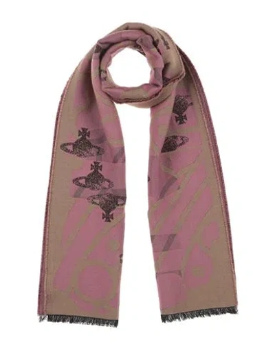 Vivienne Westwood Woman Scarf Antique Rose Size - Wool, Silk In Pink