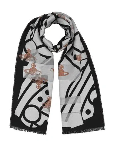 Vivienne Westwood Woman Scarf Black Size - Wool, Silk