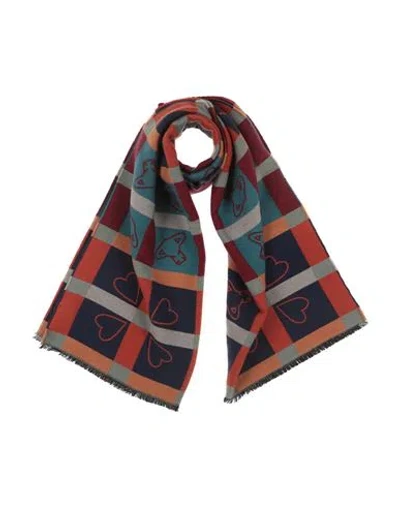 Vivienne Westwood Woman Scarf Orange Size - Wool, Silk In Multi