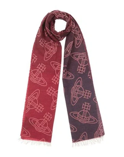 Vivienne Westwood Woman Scarf Red Size - Wool, Cotton In Multi