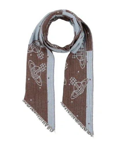 Vivienne Westwood Woman Scarf Sky Blue Size - Wool, Cotton