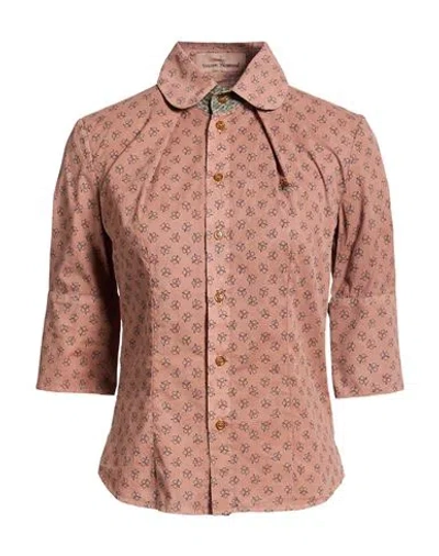 Vivienne Westwood Woman Shirt Antique Rose Size 2 Cotton, Elastane In Pink