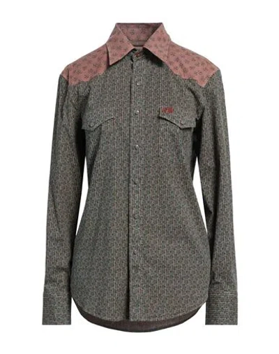 Vivienne Westwood Woman Shirt Green Size L Cotton, Elastane