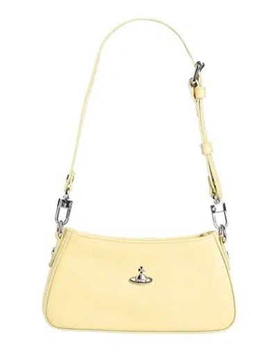Vivienne Westwood Woman Shoulder Bag Pastel Yellow Size - Leather