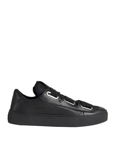 Vivienne Westwood Woman Sneakers Black Size 8 Cow Leather, Polyester