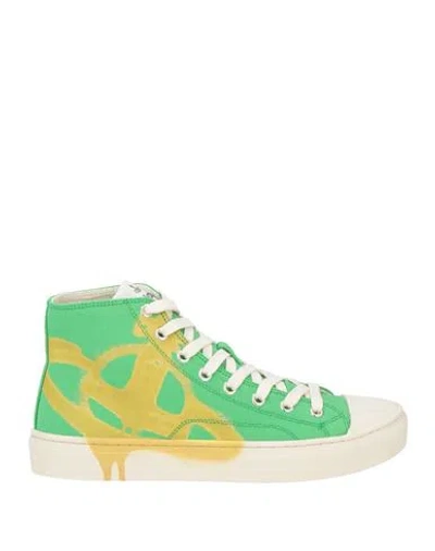 Vivienne Westwood Woman Sneakers Green Size 9 Leather In Multi