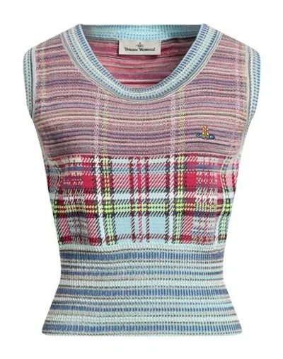 Vivienne Westwood Woman Sweater Azure Size S Viscose, Cotton, Polyester, Polyamide, Polypropylene In Blue
