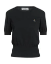 Vivienne Westwood Orb-embroidered Knitted T-shirt In Black