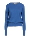 Vivienne Westwood Woman Sweater Bright Blue Size L Cotton, Cashmere In Blue