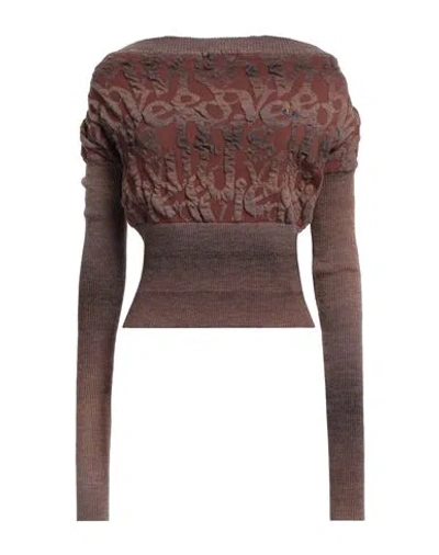 Vivienne Westwood Woman Sweater Chocolate Brown Size M Acrylic, Viscose, Virgin Wool, Polyester