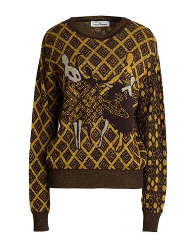 Vivienne Westwood Woman Sweater Dark Brown Size Xs Linen, Cotton, Polyamide, Wool