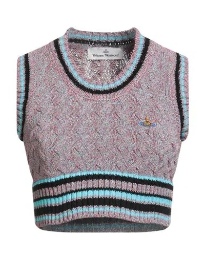 Vivienne Westwood Woman Sweater Mauve Size L Polyester, Cotton In Black