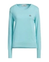 Vivienne Westwood Woman Sweater Turquoise Size L Cotton In Blue