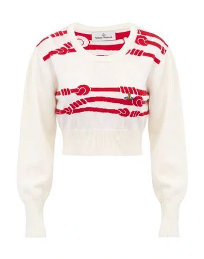 Vivienne Westwood Woman Sweater White Size S Cotton, Linen In Neutral