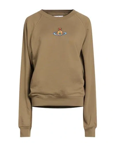 Vivienne Westwood Woman Sweatshirt Khaki Size L Cotton In Brown