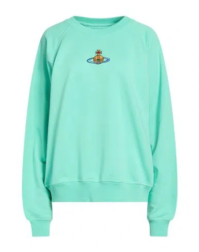 Vivienne Westwood Woman Sweatshirt Light Green Size L Organic Cotton, Elastane
