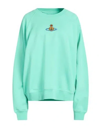 Vivienne Westwood Woman Sweatshirt Turquoise Size L Cotton In Blue