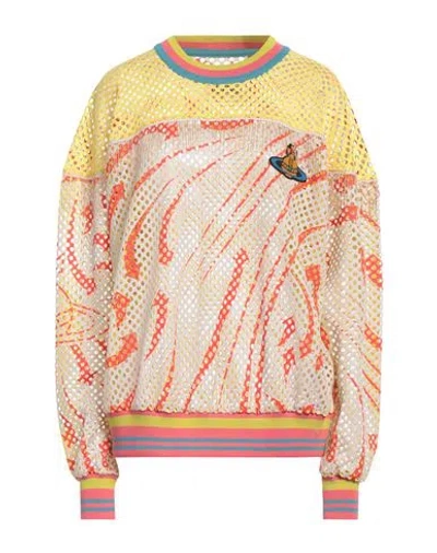 Vivienne Westwood Woman Sweatshirt Yellow Size S Polyester, Polyurethane In Nude