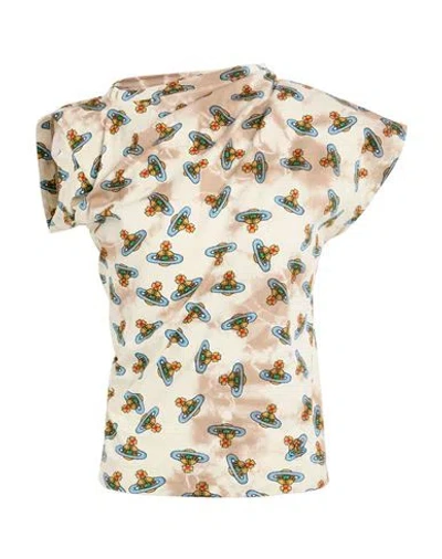 Vivienne Westwood Woman T-shirt Beige Size L Organic Cotton