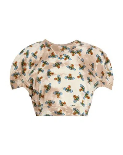 Vivienne Westwood Woman T-shirt Beige Size M Organic Cotton In Sand Overdyed