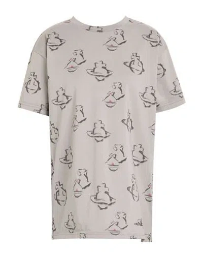 Vivienne Westwood Woman T-shirt Grey Size L Cotton In Gray