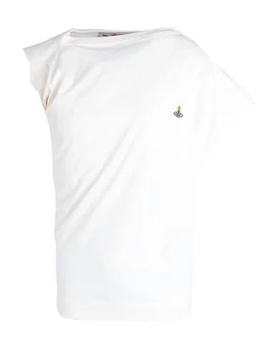 Vivienne Westwood Asymmetric Organic Cotton Top With Gathered Detailing In White