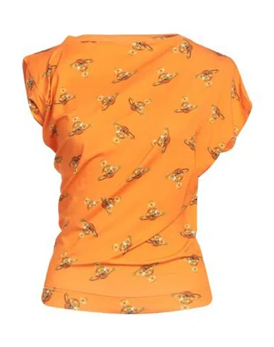 Vivienne Westwood Woman T-shirt Orange Size L Viscose, Elastane In Orange