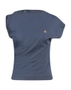 Vivienne Westwood Woman T-shirt Slate Blue Size Xs Organic Cotton