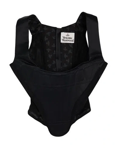 Vivienne Westwood Woman Top Black Size 12 Acetate, Viscose, Polyamide, Elastane
