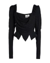 Vivienne Westwood Woman Top Black Size 12 Modal, Viscose In Black
