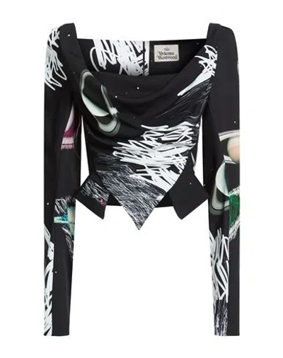 Vivienne Westwood Woman Top Black Size 6 Polyester