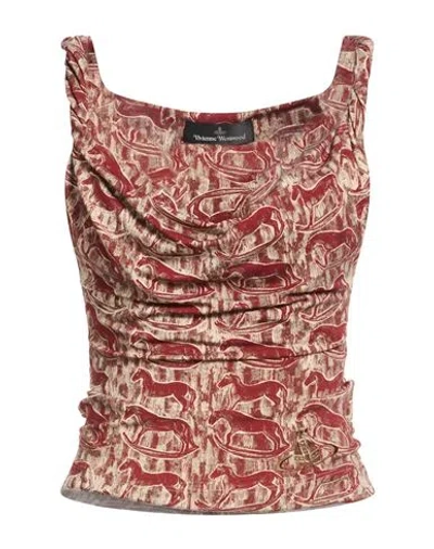 Vivienne Westwood Woman Top Brick Size M Viscose, Elastane In Multi