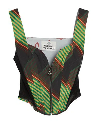 Vivienne Westwood Woman Top Charcoal Size 10 Cotton, Linen, Polyamide, Elastane In Multi