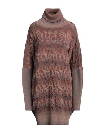 Vivienne Westwood Woman Turtleneck Brown Size Onesize Acrylic, Viscose, Virgin Wool, Polyester