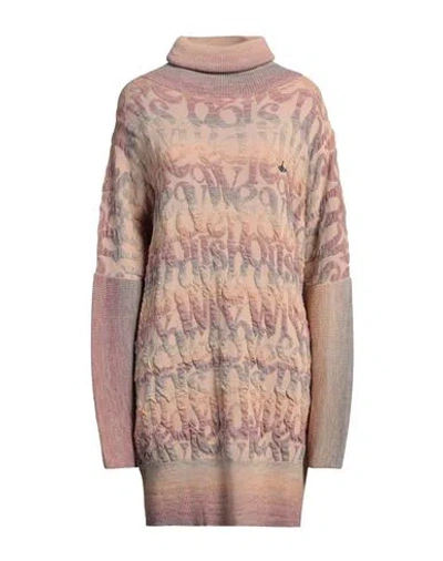 Vivienne Westwood Woman Turtleneck Sand Size Onesize Acrylic, Viscose, Virgin Wool, Polyester In Beige