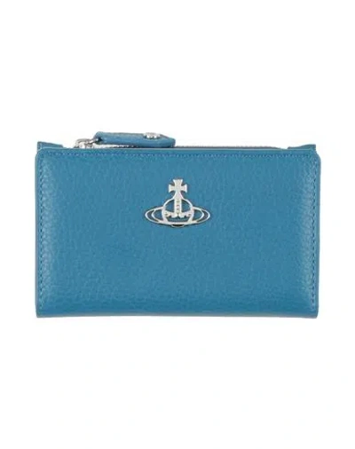 Vivienne Westwood Woman Wallet Azure Size - Leather In Blue