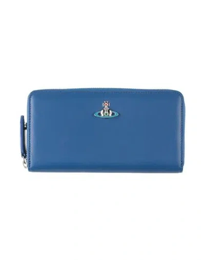Vivienne Westwood Woman Wallet Blue Size - Leather