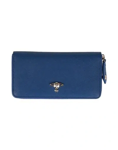 Vivienne Westwood Woman Wallet Blue Size - Leather