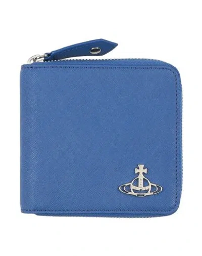 Vivienne Westwood Woman Wallet Bright Blue Size - Leather
