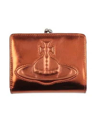 Vivienne Westwood Woman Wallet Bronze Size - Leather In Yellow