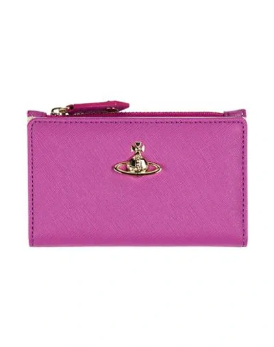 Vivienne Westwood Woman Wallet Magenta Size - Leather In Purple