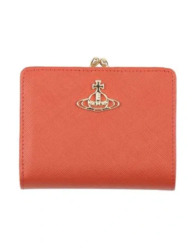 Vivienne Westwood Woman Wallet Rust Size - Leather In Red