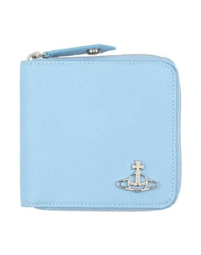 Vivienne Westwood Woman Wallet Sky Blue Size - Leather