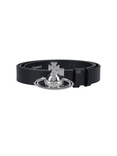 Vivienne Westwood Women's 100% Cow Leather Belt In Black