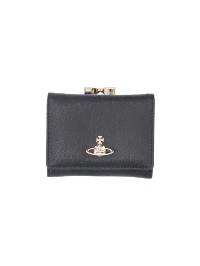Vivienne Westwood Women's 100% Cow Leather Wallet In Black