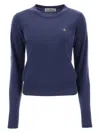 Vivienne Westwood Bea Cardigan With Logo Embroidery In Blue