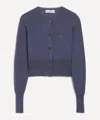 Vivienne Westwood Bea Cropped Cardigan In Blue