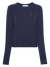 Vivienne Westwood Bea Cardigan With Logo Embroidery In Denim